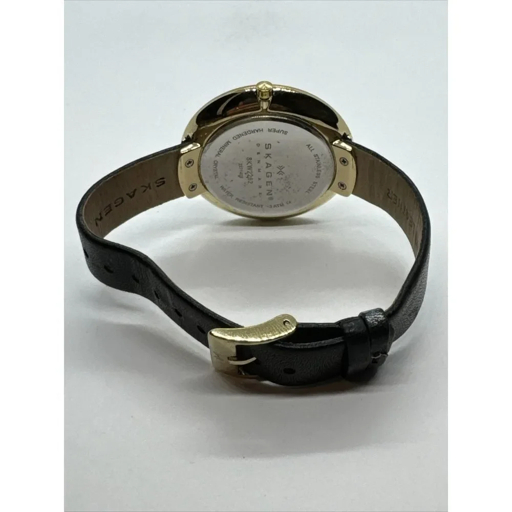 Skagen Ditte SKW2262 Women's Black Leather Analog Dial Quartz Wrist Watch JNA965